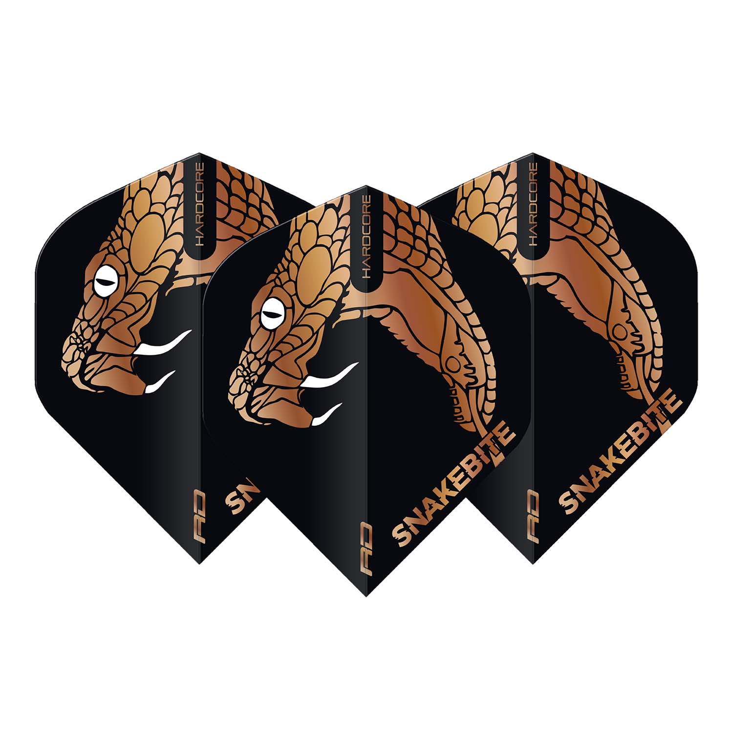 Red Dragon set van 3 flights | Peter Wright Snakebite | Black & Bronze