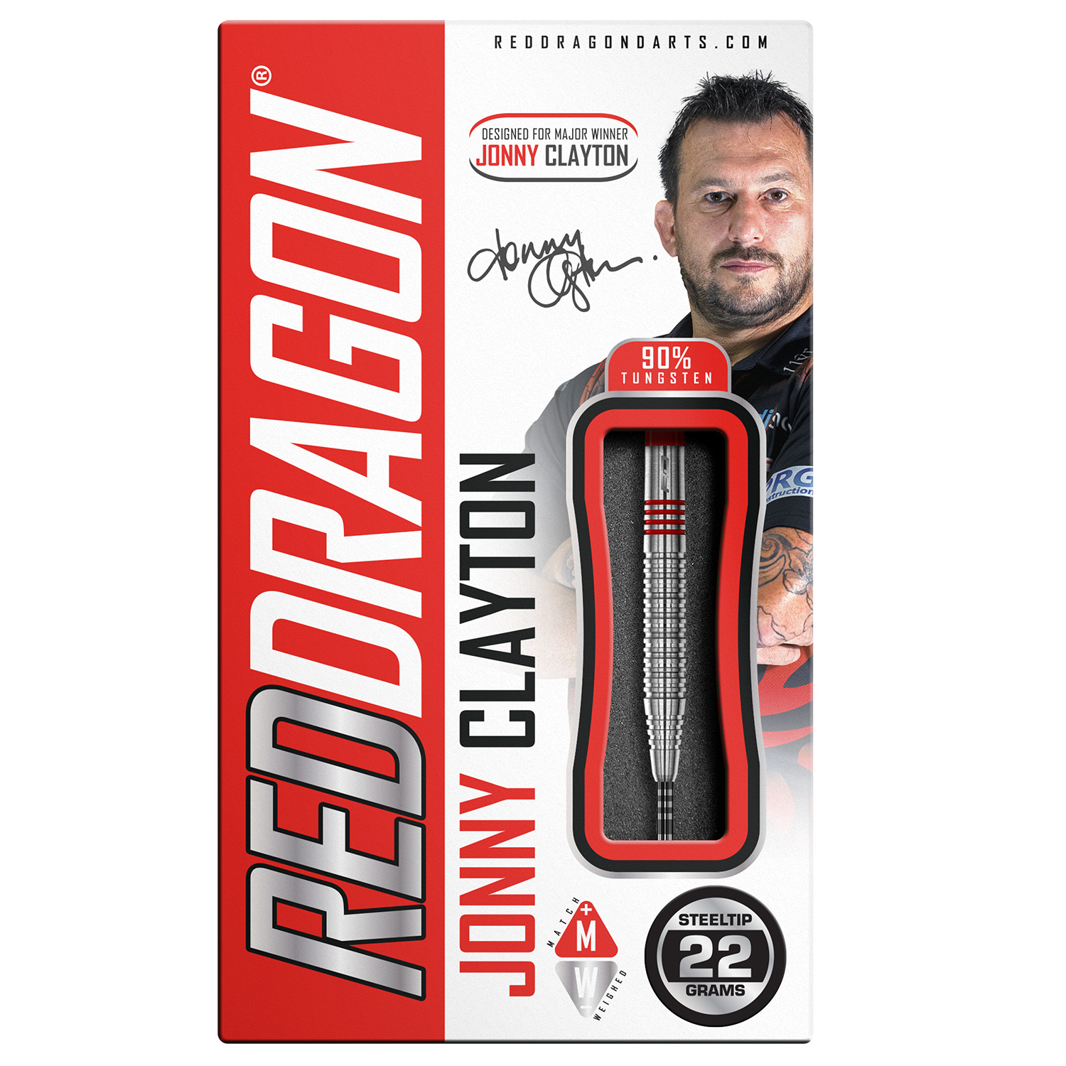 Red Dragon Jonny Clayton Original 2.0 | Steeltip dartpijlen | 90% Tungsten - Afbeelding 6