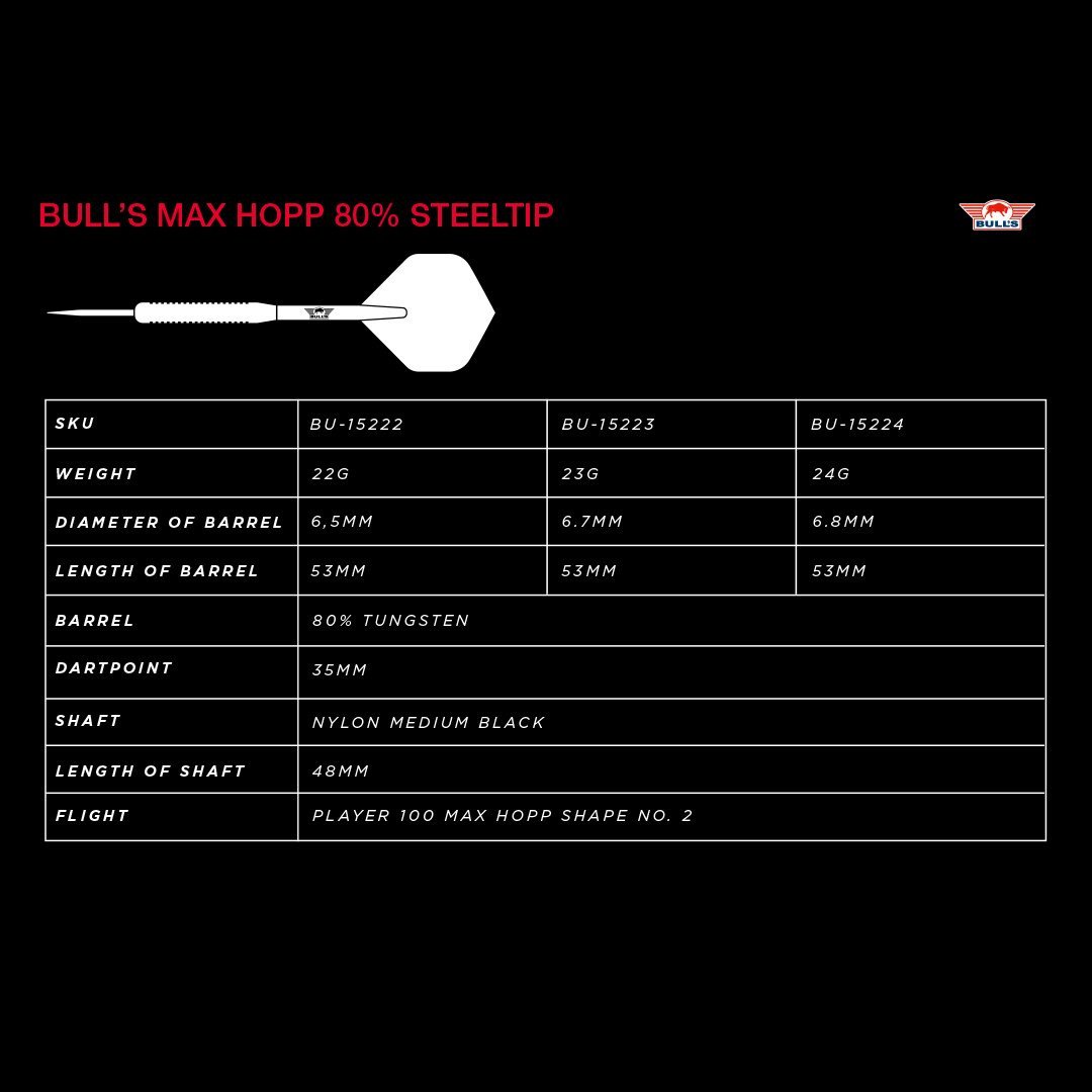 Bull's Max Hopp | 80% Tungsten - Afbeelding 6
