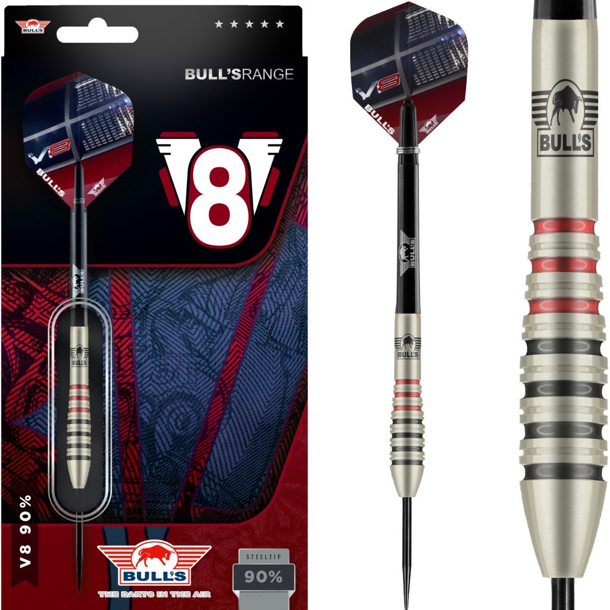 Bull's V8 | Steeltip dartpijlen | 90% Tungsten