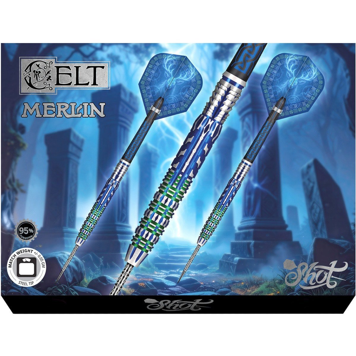 Shot Celt Merlin | Steeltip dartpijlen | 95% tungsten - Afbeelding 9