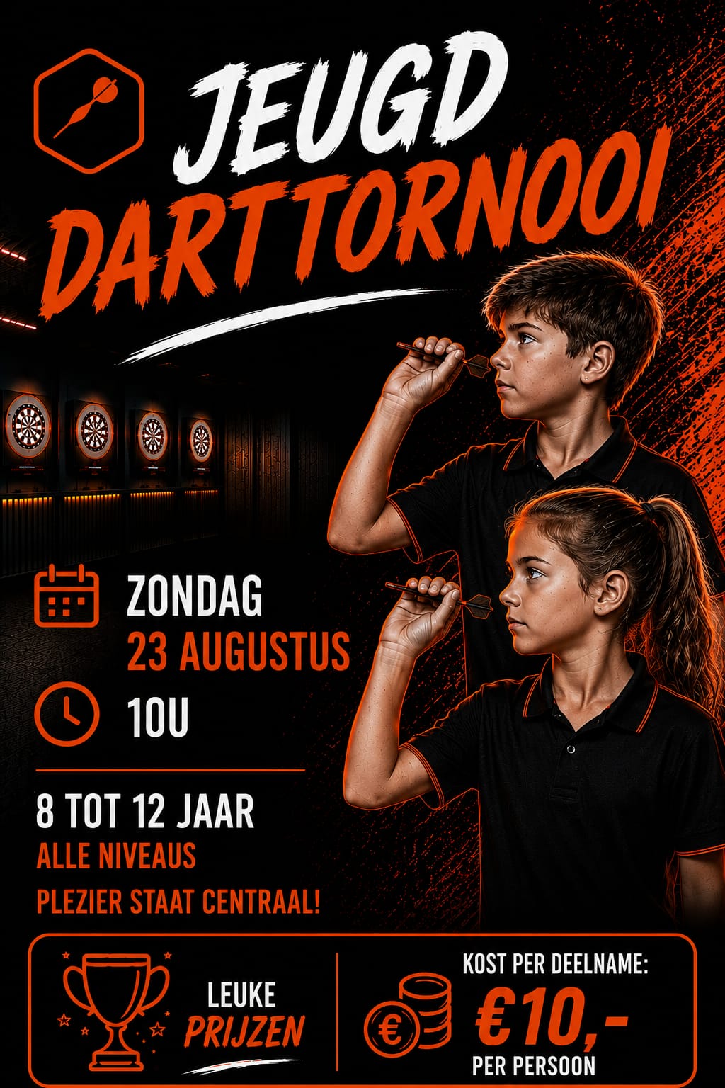 Darttornooi zondag 23 augustus 2026 | 501 (van 8 tot 12j) Cricket