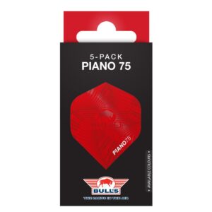 Bull's Piano 75 No.2 Flights | 5-Pack | Red