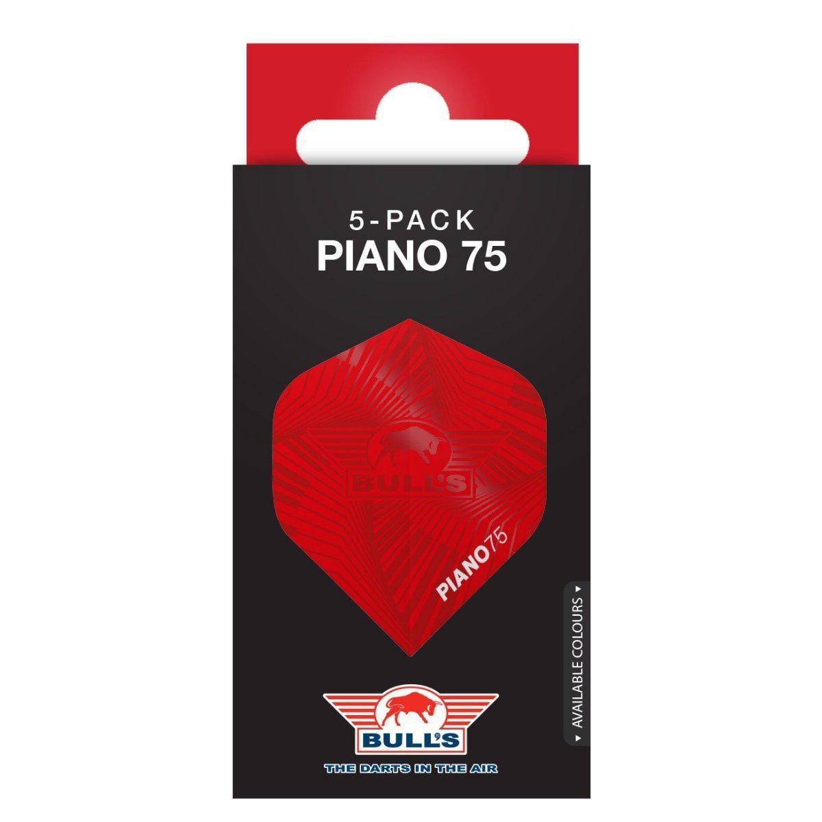 Bull's Piano 75 No.2 Flights | 5-Pack | Red