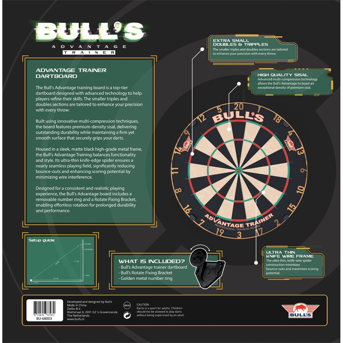 Bull's Advantage Trainer Dartboard Gold - Afbeelding 5