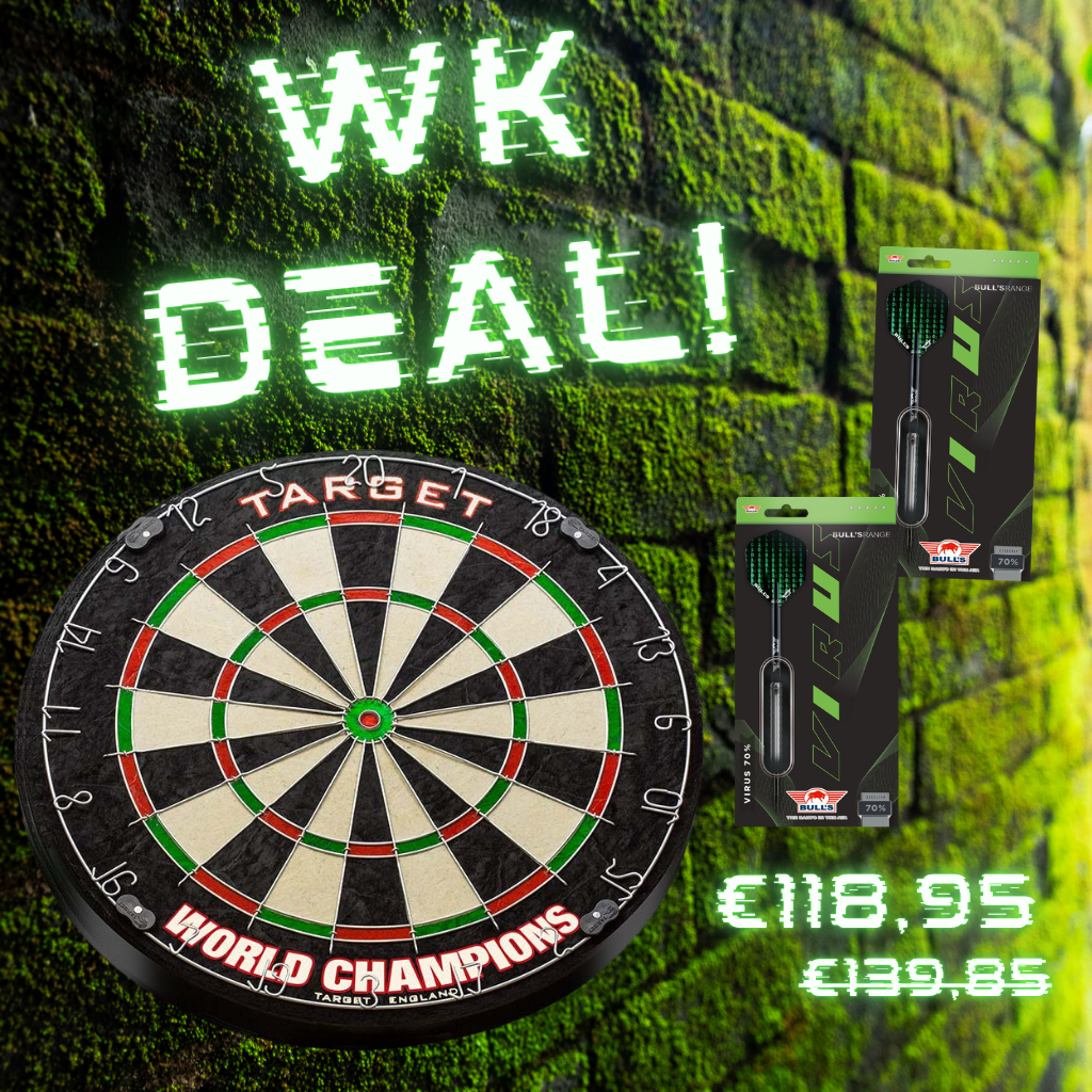 Target Champion dartboard + 2x Bull’s Virus Steeltip Dartpijlen