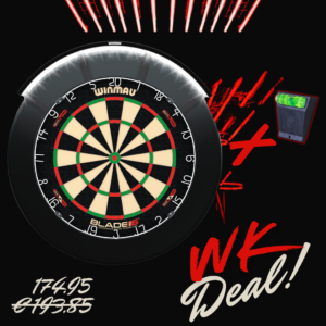 Winmau dual core dartboard + Winmau Polaris + Surround Black (+gratis waterpas)