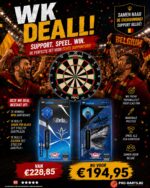 Winmau NPQ dartboard + 1x set Bull's Shark Pro Black + 1x set Bull's Silvian Steeltip Dartpijlen