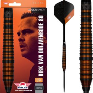 Bull's Dirk van Duijvenbode Black CP Steeltip 80% | Meerdere Variaties