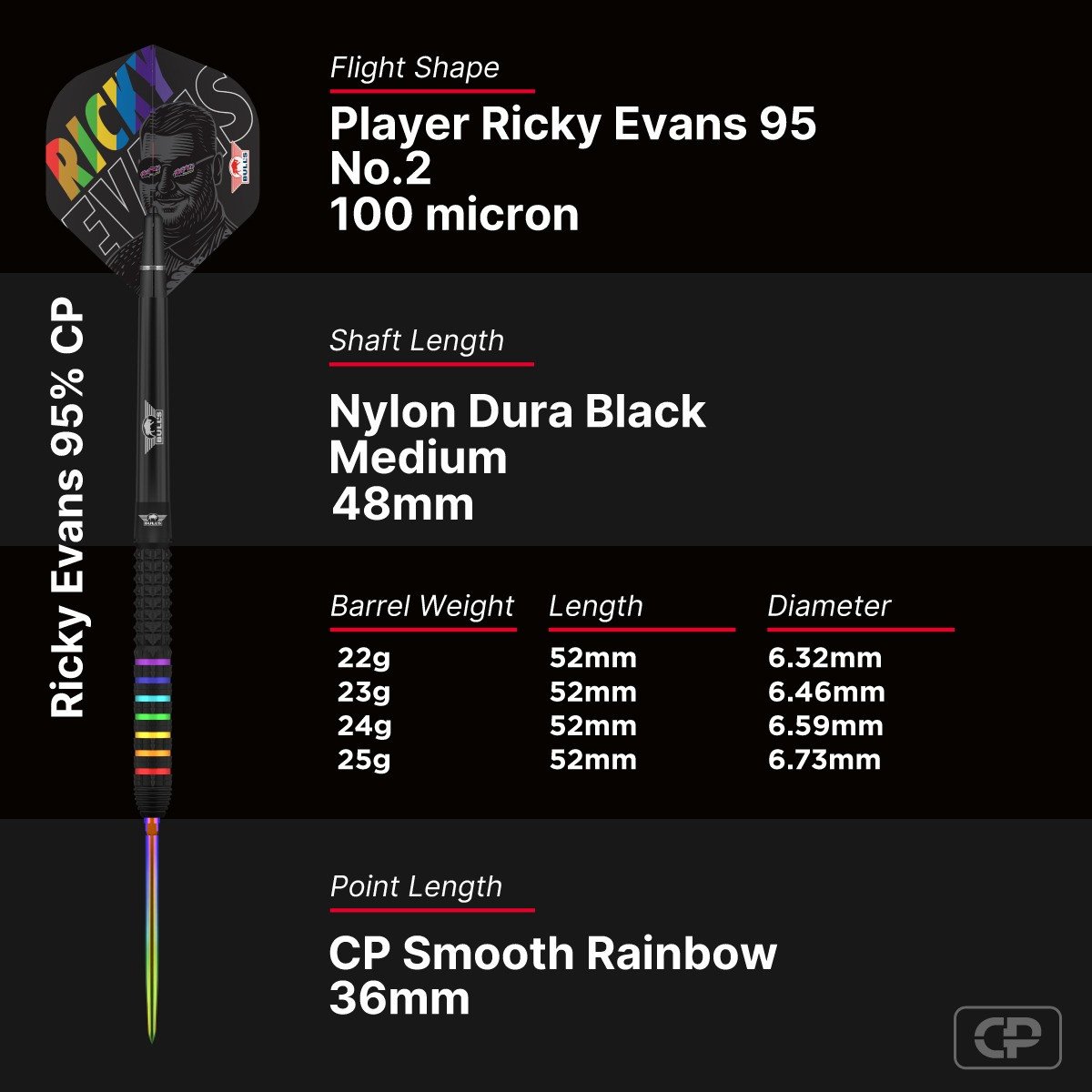 Bull's Ricky Evans CP Steeltip 95% | Meerdere Variaties - Afbeelding 8