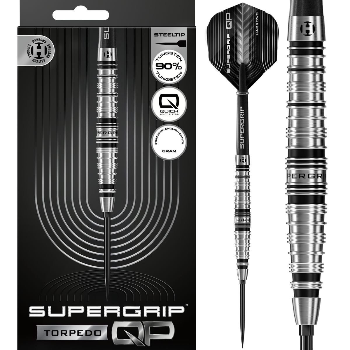 Harrows Supergrip Tropedo QP Steeltip 90% | Meerdere Variaties